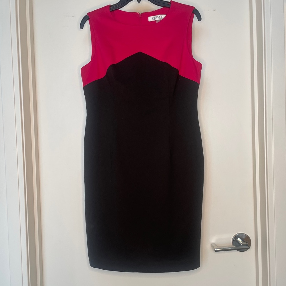 Kasper Black and Pink Sleeveless Dress